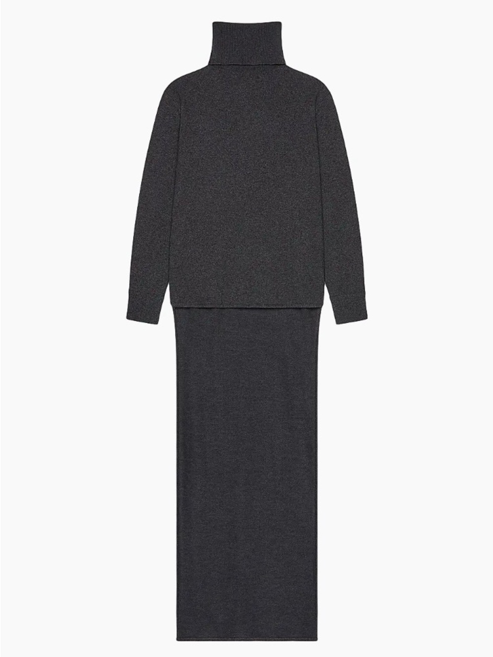 GIVENCHY Cashmere Charcoal Gray Turtleneck Train Hi Lo Sweater Size Small NWT